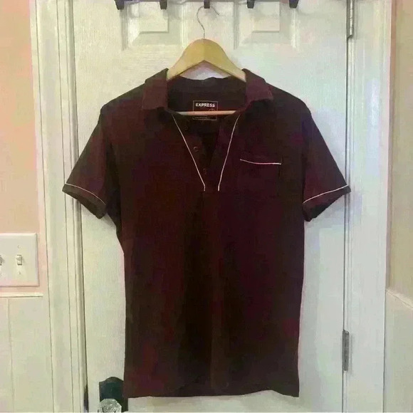 Express Maroon Polo Men’s Size M - Picture 1 of 5